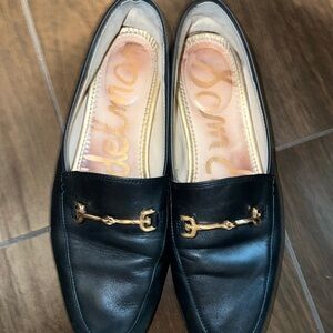 Sam Edelman Black Loafers with Gold Detail